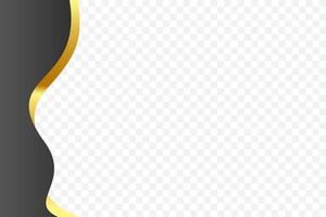 Curved Black and gold background, ideal for wavy border decoration of headers and footers. vector