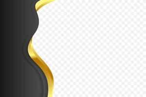 Black and gold wavy background border for decorating headers and footers. vector