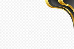 Elegant design for footer and header featuring a wavy Black and gold background. vector