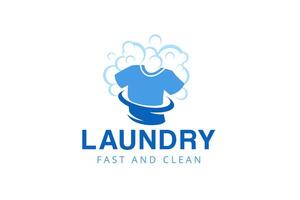 Sleek and modern laundry service logo template for efficient cleaning. vector