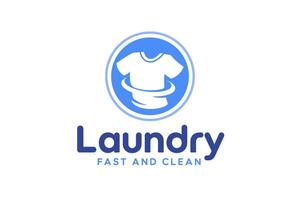 Creative fast-service laundry logo template with modern design. vector