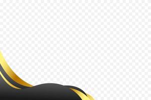 Artistic wavy background border in Black and gold for header and footer enhancements. vector