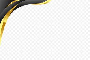 Flowing wavy design in a Black and gold background for headers and footers. vector