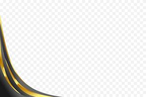 Decorative background in Black and gold with a wavy border for headers and footers. vector