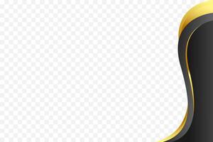 Decorative Black and gold background with a curved border for headers and footers. vector