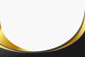 Luxurious Black and gold curved background border for elegant header and footer layouts. vector