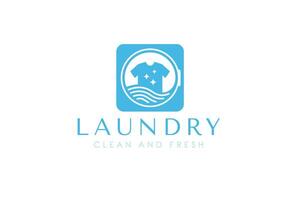 Unique laundry logo template with a combination of clothing and laundry equipment. vector