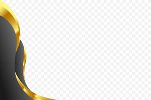 Distinctive wavy background in Black and gold for elegant footer and header decor. vector