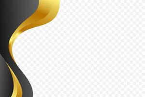 Refined Black and gold wavy background for elegant header and footer borders. vector