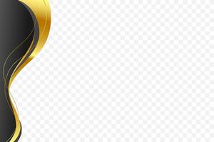 Graceful wavy pattern in a Black and gold background for header and footer borders. vector
