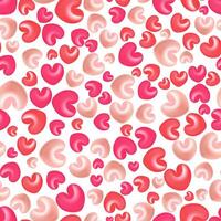 Pink, red, pastel 3d hearts seamless pattern. Valentine day background. 14 February. vector