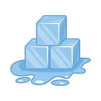 Ice cube. cartoon illustration. vector