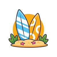 Surfboard. cartoon illustration. vector