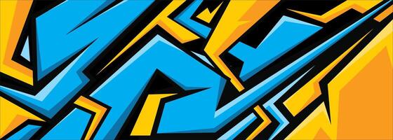 A blue and yellow abstract background with a large blue and yellow design vector