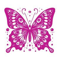 a pink butterfly with a large pattern on it vector