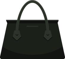 Sophisticated black leather handbag, showcasing a minimalist design and impeccable craftsmanship, ideal for the modern woman seeking both style and functionality vector