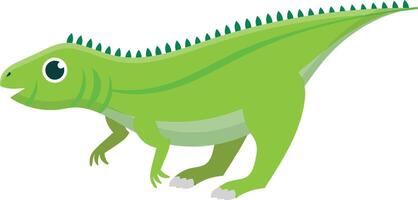 Smiling green iguana walks happily towards you in a cartoon illustration, perfect for kids interested in wildlife vector