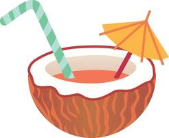 Refreshing and tropical, this illustration captures the essence of a perfect beach getaway, inviting you to unwind and enjoy the sweetness of summer vector