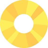 Abstract circular graphic element with shades of yellow forming a sun or flower like shape, ideal for concepts like rotation, energy and optimism vector