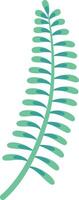Single green leaf with teal accents is isolated on a white background, evoking feelings of peace and tranquility found in nature vector