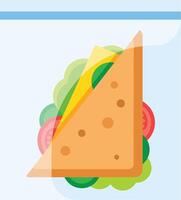 Enjoy a tasty sandwich with cheese, lettuce, and tomato on the go. Perfect for a quick and healthy meal at work, school, or a picnic vector