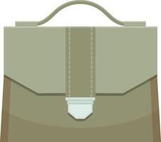 Classic leather briefcase with a secure metal clasp, ideal for professionals carrying important documents and work essentials vector
