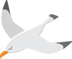 Graceful seagull soars elegantly with gray wings and an orange beak, capturing nature beauty and wild freedom above the ocean vector