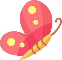 A brightly colored butterfly with a pink body and yellow dots sits gracefully showcasing its beautiful wings against a lively backdrop in an artistic design vector