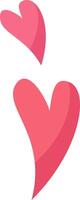 Two vibrant heart shapes of different sizes are floating evoking feelings of love and joy. The bright colors contribute to a playful and affectionate ambiance vector