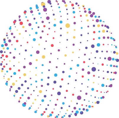 Colorful dots on white background form abstract sphere. Vibrant design creates festive atmosphere, perfect for celebrations. Simple pattern adds fun to any project. illustration