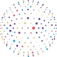 Abstract sphere consisting of colorful dots of various sizes on a white background. illustration vector