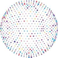 Abstract background with colorful dots of different sizes forming a circle on a white background. illustration vector