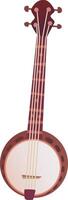 This illustration features a traditional banjo characterized by its circular body and long neck. The design highlights the craftsmanship of this beloved string instrument vector