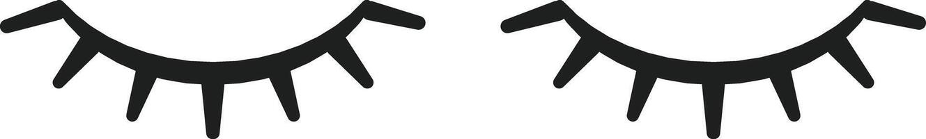 Two black eyelash illustrations feature a playful and artistic design ideal for beauty related themes cosmetics branding or creative projects vector