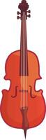 The illustration features a vibrant violin with a polished finish. It highlights the instruments curves and strings presenting it as a symbol of musical artistry and passion vector