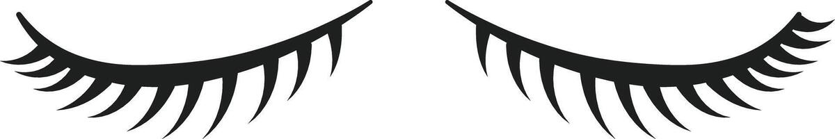 The design features a pair of beautifully styled closed eyelashes that emphasize elegance and artistry in beauty and fashion contexts ideal for creative projects vector