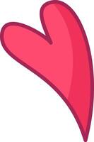 A vibrant pink heart with a darker outline is centered against a clean white backdrop symbolizing love and emotion in various digital projects and designs vector