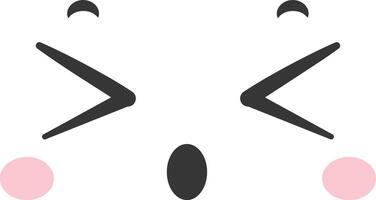 This cheerful character face displays a playful expression with wide eyes a round mouth and blush marks evoking happiness and joy in a minimalistic design vector