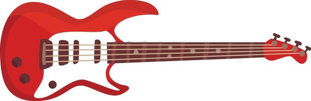 The electric guitar features a bold red color and a modern design perfect for musicians looking to make a stylish statement on stage or in practice vector