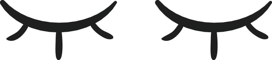 A clean and minimalistic black eyelash design appears on a white backdrop embodying modern aesthetic sensibilities and simplicity in art vector