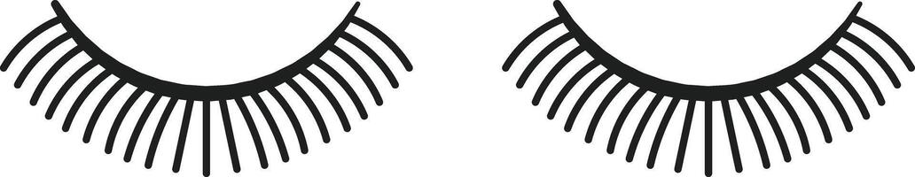 Delicate black eyelashes are presented featuring a symmetrical elegant design ideal for enhancing beauty looks in various makeup styles vector