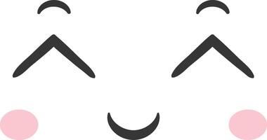 This adorable illustration showcases a smiling face with bright eyes and rosy cheeks perfect for conveying happiness and warmth in digital communication vector