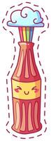 The cheerful soda bottle features a smiling face topped with a playful cloud and colorful straws evoking a sense of joy and summer refreshment for everyone vector