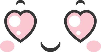 The cheerful illustration features a smiley face with heart shaped eyes rosy cheeks and a broad smile conveying happiness and warmth in a fun simple design vector