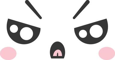 The character shows an intense angry expression with wide eyes thick eyebrows and a small mouth conveying frustration and irritation effectively through its simplicity vector