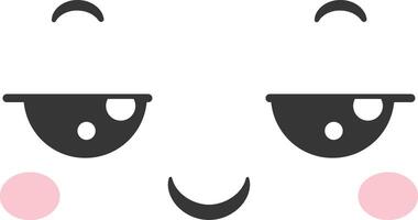 A cartoon face displays friendly and inviting features with rosy cheeks and playful smiling eyes that create a cheerful atmosphere perfect for childrens designs vector