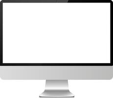 A blank computer screen on a sleek desktop monitor against a simple backdrop, ideal for presentations and digital content creation vector