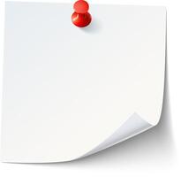 Blank notepad with a red pushpin on it for notes in an office setting for organization and reminders needed for daily tasks vector