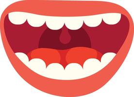 Open mouth illustration featuring bold colors and exaggerated features suitable for educational materials or creative design projects vector