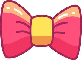 A vibrant pink and yellow bow tie design showcases a glossy surface making it an ideal choice for festive occasions parties or fashion statements vector